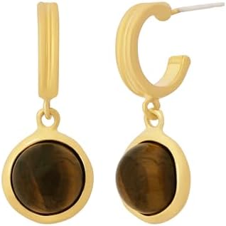 Copper Clasp Brown Hoop Earrings, No Gemstone, Trendy Boho Teardrop Design for Women