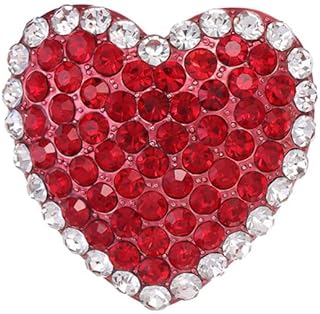 Valentine's Day Gift Red Heart Brooch Pin Full Rhinestone Sparkling Heart Lapel Pin Shining Red Crystal Love Heart Pin Jewelry for Coat Dress Suit