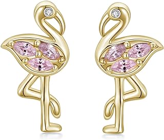 Push-Back Sterling Silver Animal Stud Earrings for Women and Girls - Cat, Elephant, and Squirrel Designs