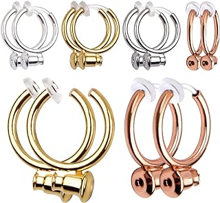Clip-on Earring Converter, 16 Pieces Brass Non Piercing Earrings Clips with Post Earring Components for Earring Making, 4 Colors