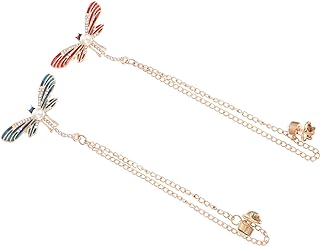 LIFKOME 2pcs Brooch Crystals Decor Painted Diamond Decor Rhinestone Embellishments Corsage Insect