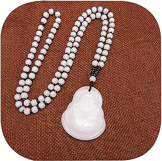 Green Jade Buddha Circle Red String Pendant Necklace - Chinese Traditional Amulet for Luck and Protection