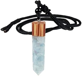 SUNYIK Orgone Crystal Points Stone Pendant Necklace for Men and Women, Hexagonal Faceted Crystal Necklace for Unisex Adjustable 18''-24''