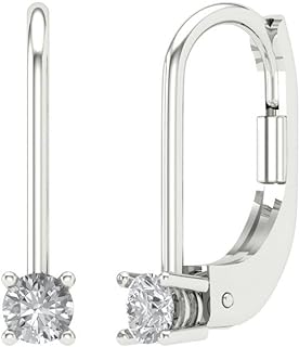 1.18 Carat Round Cut Lab Grown Diamond Halo Stud Earrings in Durable White Gold with Secure Lever Back Design, Made in USA