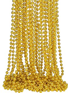 7mm Multiple Colour Faux Pearl Beads Necklaces Bulk Party Favor Plastic Play Pearl for Flapper Tea Party Gatsby 20's Wedding Decorations,32" Carnival Necklaces for Christmas Party St. Patrick's Day Costume Necklace