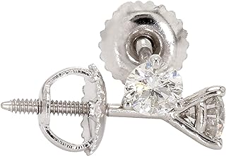 IGI Certified Lab-Created Diamond Stud Earrings Martini Prong 14k White Gold Womens (VS2-SI1 Clarity)