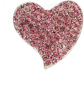 Love Heart Shape Brooch Pin Full Crystal Pink/Red/Coloful Heart Lapel Pin Rhinestone Love Heart Badges for Clothing Bag Hat Fashion Dress Coat Pin Valentine's Day Christmas Gift