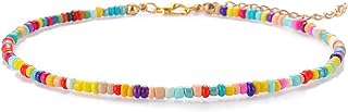 XIJIN Small Beaded Anklets for Women Girls Handmade Turquoise Beads Anklet Beach Cute Foot Beaded Ankle Bracelets 8 inch