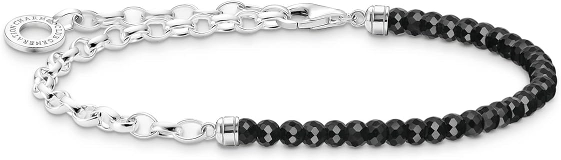 Thomas Sabo Armband mit Steinen und Perlen aus 925 Sterling Silber, 14 cm Länge, Kugelkette und Karabinerverschluss. Ideal als Geschenk für Damen zu besonderen Anlässen