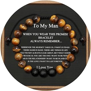 Stylish Stainless Steel Tiger Eye Bead Link Bracelet with Bead Chain and Toggle Clasp for Men - Gift for Anniversary, Birthday, Christmas, Father's Day