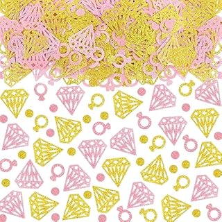 200PCS Diamond Ring Confetti Wedding Engagement Table Confetti Party Decorations Bridal Shower Engagement Party Decor Table Scatter Valentines Day Baby Shower