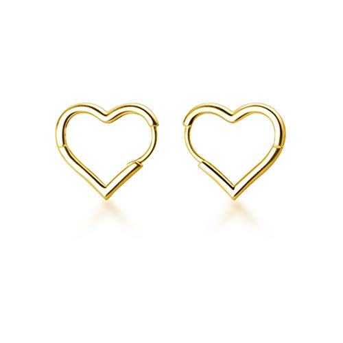 925 Sterling Silver 1.6CM Heart Hoop Earrings for Women Teen Girls Minimalist Hoop Earrings Sweet Love Heart Earrings Drop