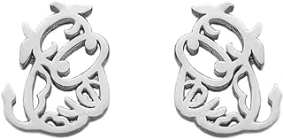 Unisex Minimalist Stainless Steel Cow Stud Earrings with Push-back Fastener, Hypoallergenic Tiny Animal Design Earrings for Teens and Adults - Perfect Fashion Jewelry Gift