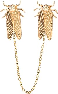 Eye-catching Alloy Steel Insect Brooch Pin with Secure Clasp for Men and Women Featuring Delicate Cicada, Honey Bee, and Beetle Designs