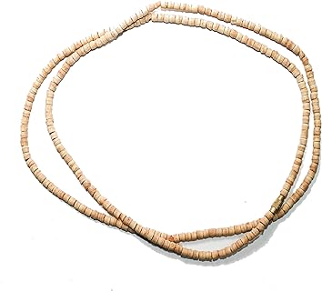 Authentic Indian Tulsi Wood Bead Meditation Necklace with Ball Chain and Lobster Clasp for Mindfulness and Concentration Enhancement