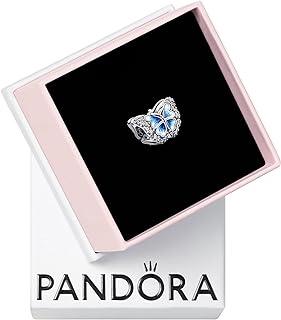 Pandora Blue Butterfly Sparkling Charm Bracelet Charm Moments Bracelets - Stunning Women's Jewelry - Gift for Women - Made with Sterling Silver, Cubic Zirconia & Enamel, With Gift Box