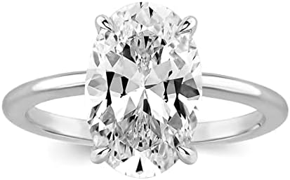 Effinny 3.5 Carat Elongated Oval Cut Engagement Ring for Women Gold Plated 925 Sterling Silver Simulated Diamond Promise Ring