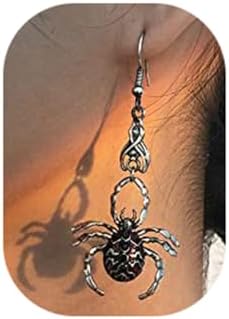 Halloween Spider Dangle Earrings Silver Spider Pendant Earrings Party Accessories Earrings for Woman Girls
