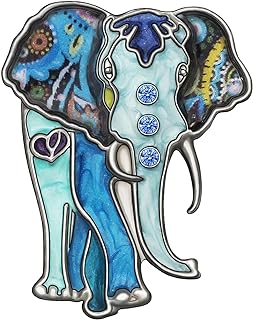 BAMAY Enamel Elephant Brooch Pins Zinc Alloy Scarf Lapel Pin Jewelry Jungle Elephant Gifts for Women Girl Brooches Charms