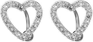 Love-Heart Belly Button Ring with Cubic Zirconia Gems for Women, 14G Hypoallergenic Surgical Steel Navel Ring with Copper Base, Perfect for Beach and Summer Outings