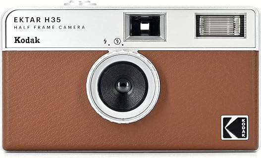 KODAK EKTAR H35 Half Frame 35mm Camera with Built-In Flash and Lightweight Design for Beginners, Ideal for Everyday Use, Brown (Film & AAA Battery Not Included)
