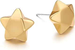FAMARINE Star Stud Earrings Wishing Star Women Earrings Small Pentagram Jewelry