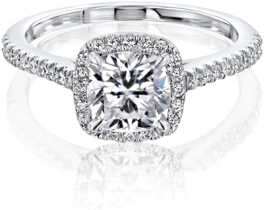 Kobelli Cushion Cut Lab Grown Diamond Halo Engagement Ring 14k Gold (EF/VS)