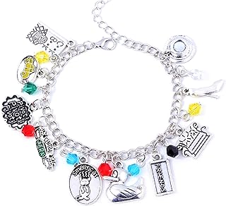 Lobster Claw Clasp Friends TV Show Charm Bracelet in Stainless Steel Link Chain - Cute Box Included, Ideal Valentine's Gift for Women or Girlfriend