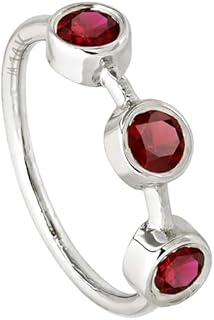 Jewelry Avalanche Solid 14K Gold Nose Hoop 20G Nose Ring Bezel Set 3-Stone Ruby Nose Hoop - Ear Cartilage Ring - July BirthStone Nose Ring