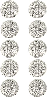 Jerler Silver Rhinestone Brooches with Classic Sew-on Clasp, Ideal for DIY Clothing Decorations, Vintage Design, for Style Enthusiasts