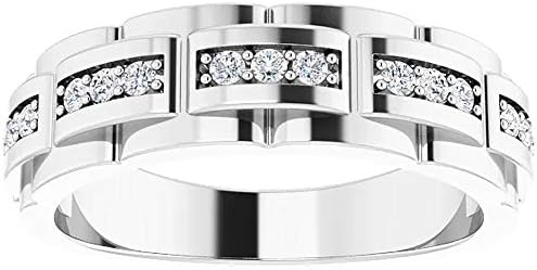 P3 POMPEII3 1/3 Ct Mens Lab Grown Diamond Wedding Ring White Gold Anniversary Band