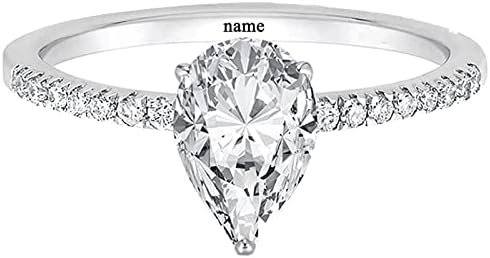 Elegant Pear-Shaped Moissanite Engagement Ring with 10K/14K/18K Gold for Women, Customizable Design with Free Engraving