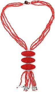 Shop LC Gemstones Seed Bead Beads 3 Strand Tassels Necklace Jewelry for Women Jewelry Size 22" Birthday Mothers Day Gifts for Mom