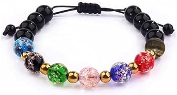 Firefly Glass Bracelet for Women, Dainty Dark Firefly Lampwork Luminous Glass Glow Beads Adjustable Stackable Bracelets for Teen Girls Jewelry Gifts