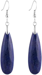 Chic SELOVO Teardrop Blue Stone Drop Earrings with French Wire Back Finding for Women, Trendy Dangle Design