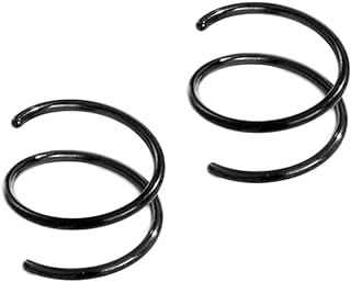 Black Stainless Steel Double Hoop Nose Ring with Stainless Gem for Women, Spiral Design