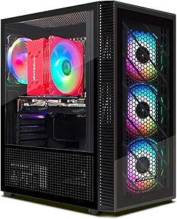 STGsivir Gaming PC mit Core i5-9400F bis zu 4.1 GHz und 16GB RAM, 1TB SSD und Radeon RX 580 16GB für intensive Gaming-Erlebnisse, ideal für Multimedia-Nutzung