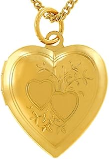 LIFETIME JEWELRY Two Hearts Locket Necklace That Holds Pictures 24k Gold Plated