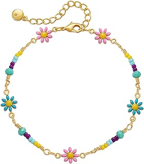 Dainty Gold Bracelets for Women Freshwater Pearl Bracelets with Gift Box Adjustable Waterproof Bracelets Set Jewelry Gifts for Women Girls