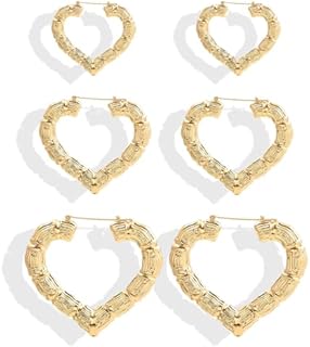 Bamboo Earrings for Women 90s Gold Bamboo Hoop Earrings Rainbow Bamboo Earrings Oversized Hip Hop Earrings Pride Outfits for Women Jewelry Gifts for Girls