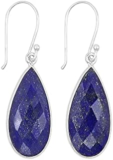 925 Sterling Silver Turquoise/Lapis Lazuli/Rainbow Moonstone Earrings Drop Dangle Gemstone Earrings Birthday Jewelry Gifts For Women Girls