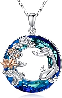 Omega Pendant Necklace with Crystal-Embellished Animal Symbols in Sterling Silver Box Chain, Lobster Clasp, Perfect Jewelry Gift for Women - Heart, Axolotl, Sloth, Panda, Giraffe, Cow, Frog, Wolf