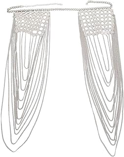 Bohemian Tassels Alloy Shoulder Body Chain with Granite Accents for Women - Perfect for Parties, Weddings, and Summer Beach Outings