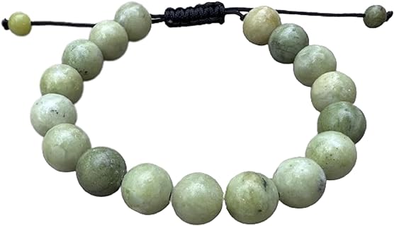 Grade A ++ Gemstone Round Bead Adjustable Bracelet 10mm, Genuine Crystal Bead Bracelet, Gift for Men & Women