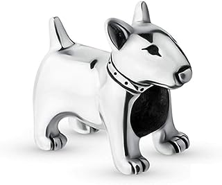 925 Sterling Silver Clasp, Miniature Bull Terrier and English Bulldog Charms, Compatible with Pandora Bracelets for Dog Lovers