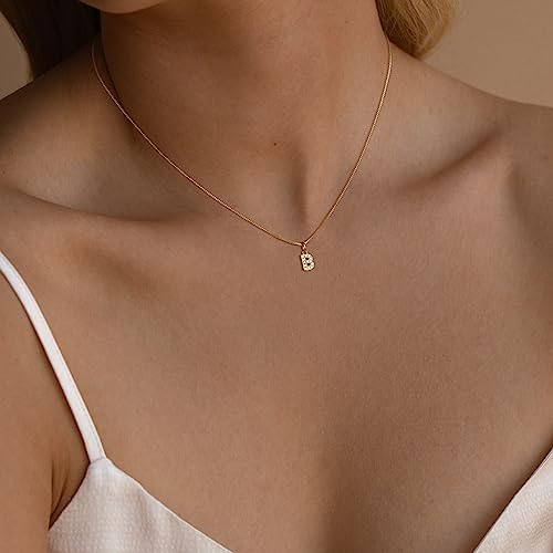 Initial Necklaces for Women, 14K Gold Plated Cubic Zirconia Initial Necklace Personalized Necklaces for Women Dainty CZ Letter Necklace Tiny Name Choker Nekclace for Girls Gold Jewelry Gifts
