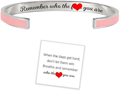 Remember Who The You Are Motivational Color Bangle, Engraved Inspirational Message Fashion Cuff Bracelet, Personalized Opening Adjustable Bracelet, Valentine Jewelry Gift for Women Girls