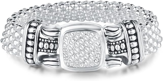 UNY JEWEL Pave Crystals Designer Inspired Statement Popcorn Chain Bracelets Women Jewelry Magnetic Clasp Christmas Gifts