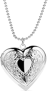 Jude Jewelers Stainless Steel Heart Shape Locket Album Style Birthday Holiday Wedding Statement Party Pendant Necklace