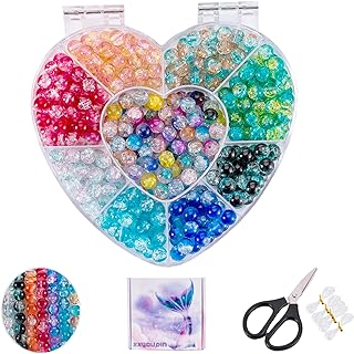 Girls Jewelry Making Kit Glass Bead Bracelet Gift Box Best Necklace Pendant & Bracelet Crafting Set with Glass Beads & Charms Bracelet Making Necklace Making